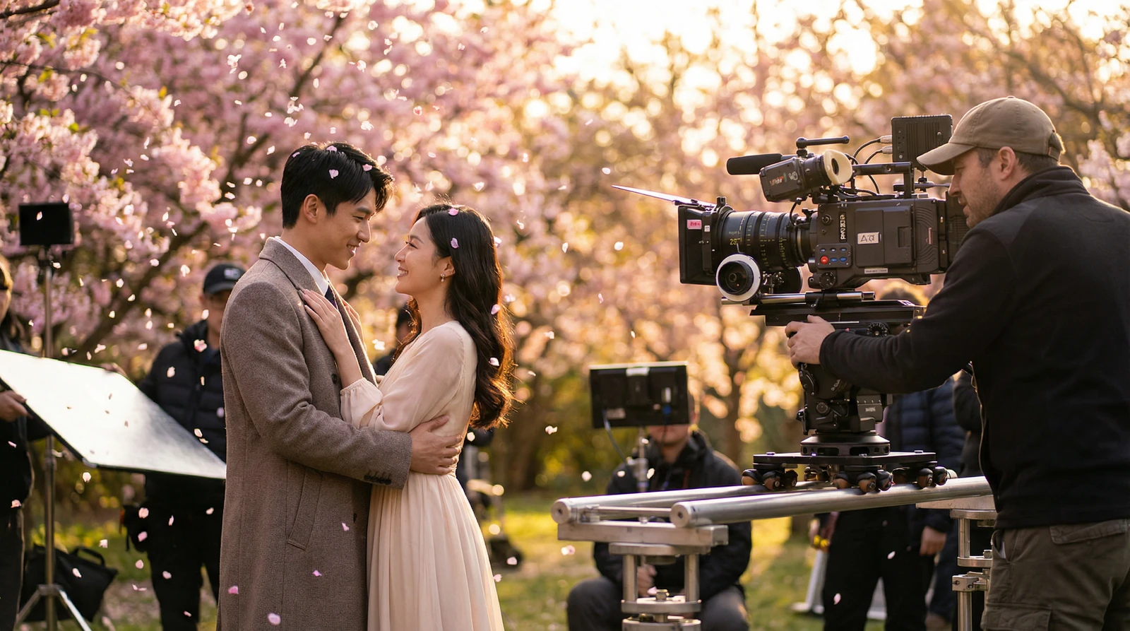 蘑菇视频萝莉岛栏目樱花园浪漫场景拍摄花絮